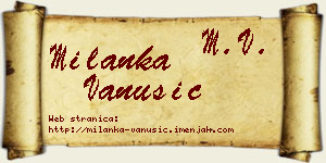 Milanka Vanušić vizit kartica